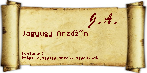 Jagyugy Arzén névjegykártya